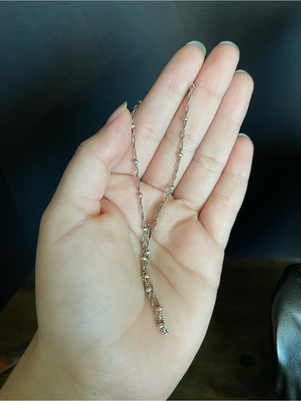 Sterling silver danecraft dainty anklet bracelet 10 inch long - Picture 6 of 7
